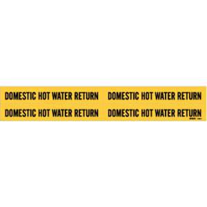 BRADY 7088-4 Pipe Marker Domestic Hot Water Return Y | AE2ZTC 5ACW4