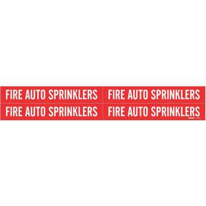 BRADY 7107-4 Pipe Marker Fire Auto Sprinklers 3/4 To 2-3/8 | AE9TEB 6M419
