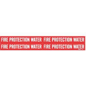 BRADY 7110-4 Pipe Marker Fire Protection Water Red | AE9TEL 6M465