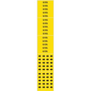 BRADY 7121-3C Pipe Marker Glycol Yellow 3/4 Inch Or Less | AE2ZVH 5ADC2