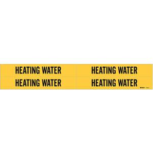 BRADY 7128-4 Pipe Marker Heating Water Yellow 3/4 To 2-3/8 In | AD9JKU 4T599