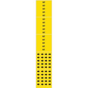 BRADY 7144-3C Pipe Marker Hot Yellow 3/4 Inch Or Less | AE2ZWM 5ADF1