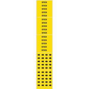 BRADY 7209-3C Pipe Marker Oxygen Yellow 3/4 Inch Or Less | AE2ZYX 5ADN2