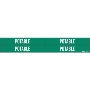 BRADY 7217-4 Pipe Marker Potable Green 3/4 To 2-3/8 In | AF4PCA 9E197