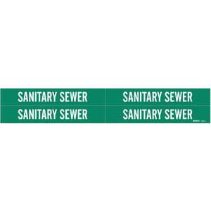 BRADY 7250-4 Pipe Marker Sanitary Sewer Green 3/4 To 2-3/8 In | AE3AAU 5ADV2