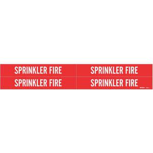 BRADY 7268-4 Pipe Marker Sprinkler Fire 3/4 To 2-3/8 In | AE9TEK 6M464