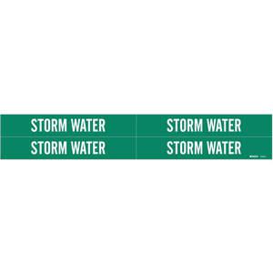 BRADY 7275-4 Pipe Marker Storm Water Green 3/4 To 2-3/8 In | AE3ABX 5ADY0