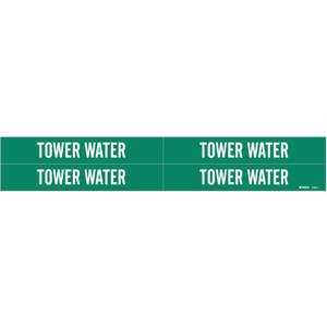BRADY 7285-4 Pipe Marker Tower Water Green 3/4 To 2-3/8 In | AE9TEH 6M458