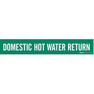 BRADY 7351-1HV Pipe Marker Domestic Hot Water Return Green | AE3YYD 5GWU9