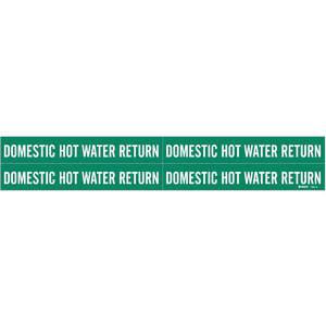 BRADY 7351-4 Pipe Marker Domestic Hot Water Return Green | AE3YYF 5GWX1