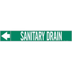 BRADY 73925 Pipe Marker Sanitary Drain 2 In.h | AF3TEG 8CRF2