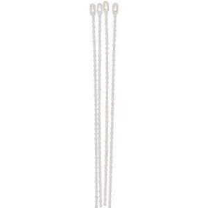 BRADY 81761 Wiederverwendbare Perlenkrawatte 7 Zoll, weißer Kunststoff – 100er-Packung | AA7HEZ 15Y693