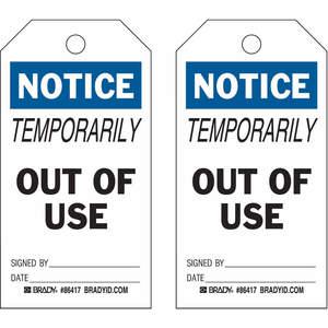 BRADY 86478 Notice Tag 7 x 4 Inch Black And Black/white - Pack Of 10 | AF4WYX 9NLR0