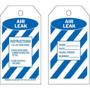 BRADY 86435 Air Leak Tag 5-3/4 x 3 Inch Black/white - Pack Of 10 | AF3RPQ 8CLA9