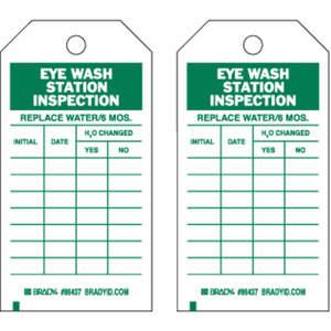 BRADY 86437 Eye Wash Sta Inspection Tag Grün/Weiß – 10er-Pack | AF4RVN 9HUP5