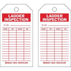BRADY 86441 Ladder Inspection Tag 5-3/4 x 3 Inch Brass - Pack Of 10 | AE4HXK 5KR78