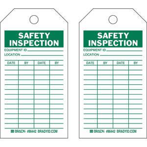 BRADY 86442 Sicherheitsinspektionsetikett 5-3/4 x 3 Zoll Messing – 10er-Pack | AE4HXL 5KR79