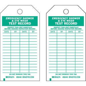 BRADY 86615 Emergency Shower Eye Wash Test Received Tag Metric - Pack Of 10 | AE2TGT 4ZH14