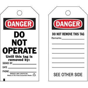 BRADY 86461 Danger Tag 5-3/4 x 3 Inch 3/8 Inch - Pack Of 10 | AF4WAA 9MAX6