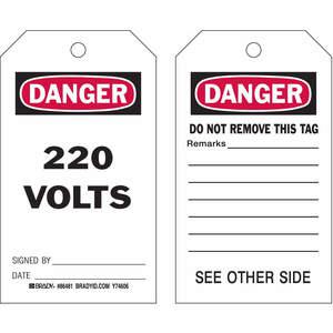 BRADY 86481 Danger Tag 7 x 4 Inch Black And Red/white - Pack Of 10 | AF3RVH 8CMR5