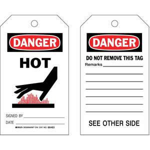 BRADY 86483 Danger Tag 7 x 4 Inch Black And Red/white - Pack Of 10 | AF4CAM 8PHT8