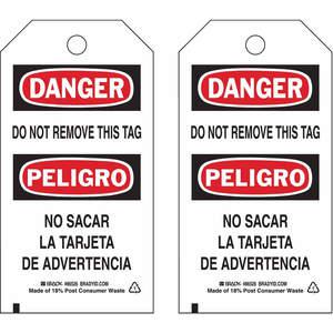 BRADY 86526 Danger Bilingual Tag 5-3/4 x 3 Inch - Pack Of 10 | AF4APN 8NC14