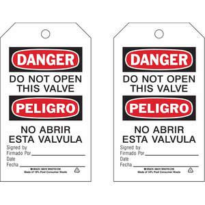 BRADY 86578 Danger Tag 7 x 4 Inch Black And Red/white - Pack Of 10 | AF3RWR 8CN76