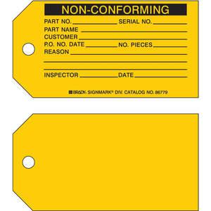 BRADY 86779 Non-conforming Tag 3 x 5-3/4 Inch - Pack Of 100 | AA7HEY 15Y692