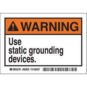 BRADY 86903 Machine/equipment Label - Pack Of 5 | AD2ZWA 3XAX8