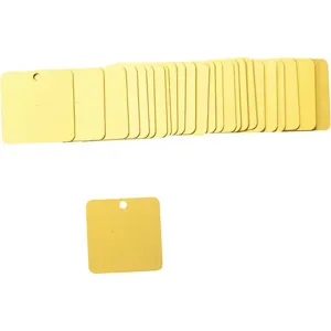 BRADY 87639 Black Tag 2 x 2 Inch Yellow Aluminium Square 3/16 Inch - Pack Of 25 | AA7HGV 15Y736