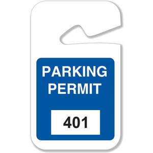BRADY 96265 Parking Permits Rearview White/blue - Pack Of 100 | AD2QYK 3TME3