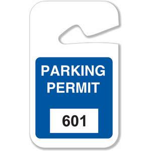 BRADY 96267 Parking Permits Rearview White/blue - Pack Of 100 | AD2QYM 3TME5