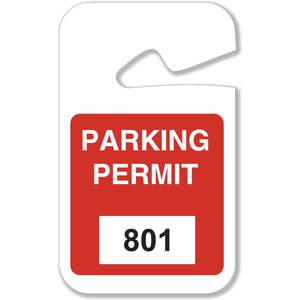 BRADY 96278 Parking Permits Rearview White/red - Pack Of 100 | AD2QZA 3TMF8