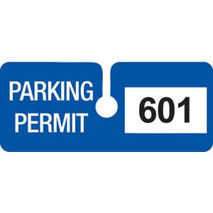 BRADY 96285 Parking Permits Rearview White/blue - Pack Of 100 | AD2QZJ 3TMG7