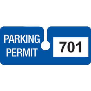 BRADY 96286 Parking Permits Rearview White/blue - Pack Of 100 | AD2QZK 3TMG8