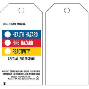 BRADY 99107 Tag Polyester Chemical Hazard - Pack Of 25 | AF4MTL 9CMM9
