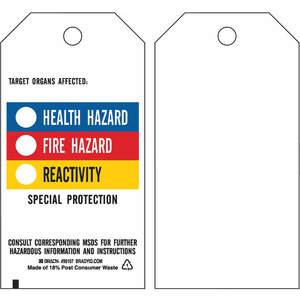 BRADY 99111 Tag Polyester Chemical Hazard - Pack Of 25 | AF4DYN 8TLV8