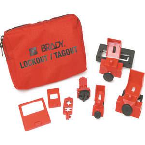 BRADY 99293 Tragbares Lockout-Kit, gefüllt mit elektrischem Rot | AA7GYM 15Y539