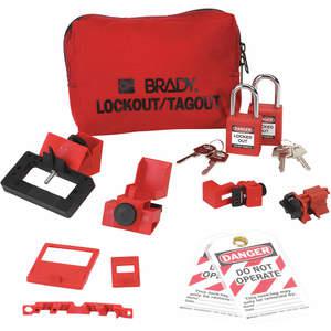 BRADY 99296 Portable Lockout Kit Pouch Electrical 12 | AA7GYK 15Y537