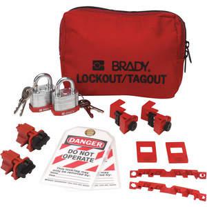 BRADY 99303 Portable Lockout Kit Red Electrical 13 | AA7GYH 15Y535