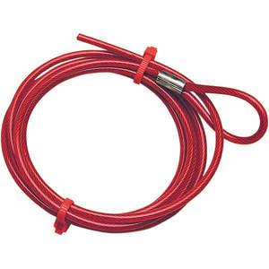 BRADY CABLE Kabelspule, 6 Fuß Länge, roter kunststoffbeschichteter Stahl | AH6DMJ 35XM01
