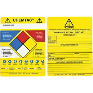 BRADY CHEM-CTI502 Chemtag(r)-Einsatz 5-3/4 x 7-5/8 Zoll – Packung mit 100 Stück | AC9EYK 3GAL5