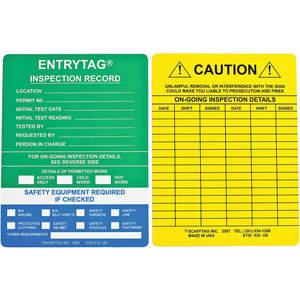 BRADY ENT-ETSI532 Entrytag(r) Standard Insert Green/blue+f61097 Vinyl - Pack Of 100 | AC9EYE 3GAK9