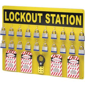 BRADY LC209G Lockout Station gefüllt mit 20 Stahlschlössern | AD2YMF 3WNY4