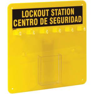 BRADY LC210G Lockout Station unbefüllt 16 Zoll H Schwarz/Gelb | AD2YQH 3WPR9