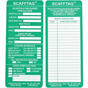 BRADY SCAF-STSI593 Scafftag(r) Inspection Insert Vinyl - Pack Of 100 | AC9EYP 3GAL9