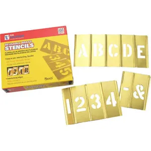 CH HANSON 10069 Letters And Number Stencil Set, 45 Pieces, 1-1/2 Inch Size | AH8DXM 38M379