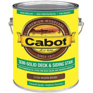 CABOT 140.0017434.007 Stain Mission Brown Semi-solid Flat 1gal | AC7WJT 38Y037