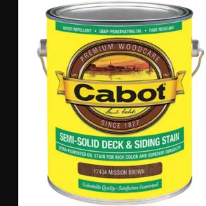 CABOT 140.0017434.007 Stain Mission Brown Semi-solid Flat 1gal | AC7WJT 38Y037