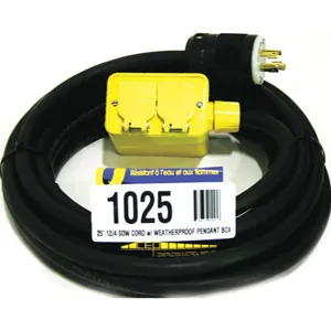 CEP 1025 Extension Cord 25ft 12/4 20a Sow Black | AA6QRE 14N233